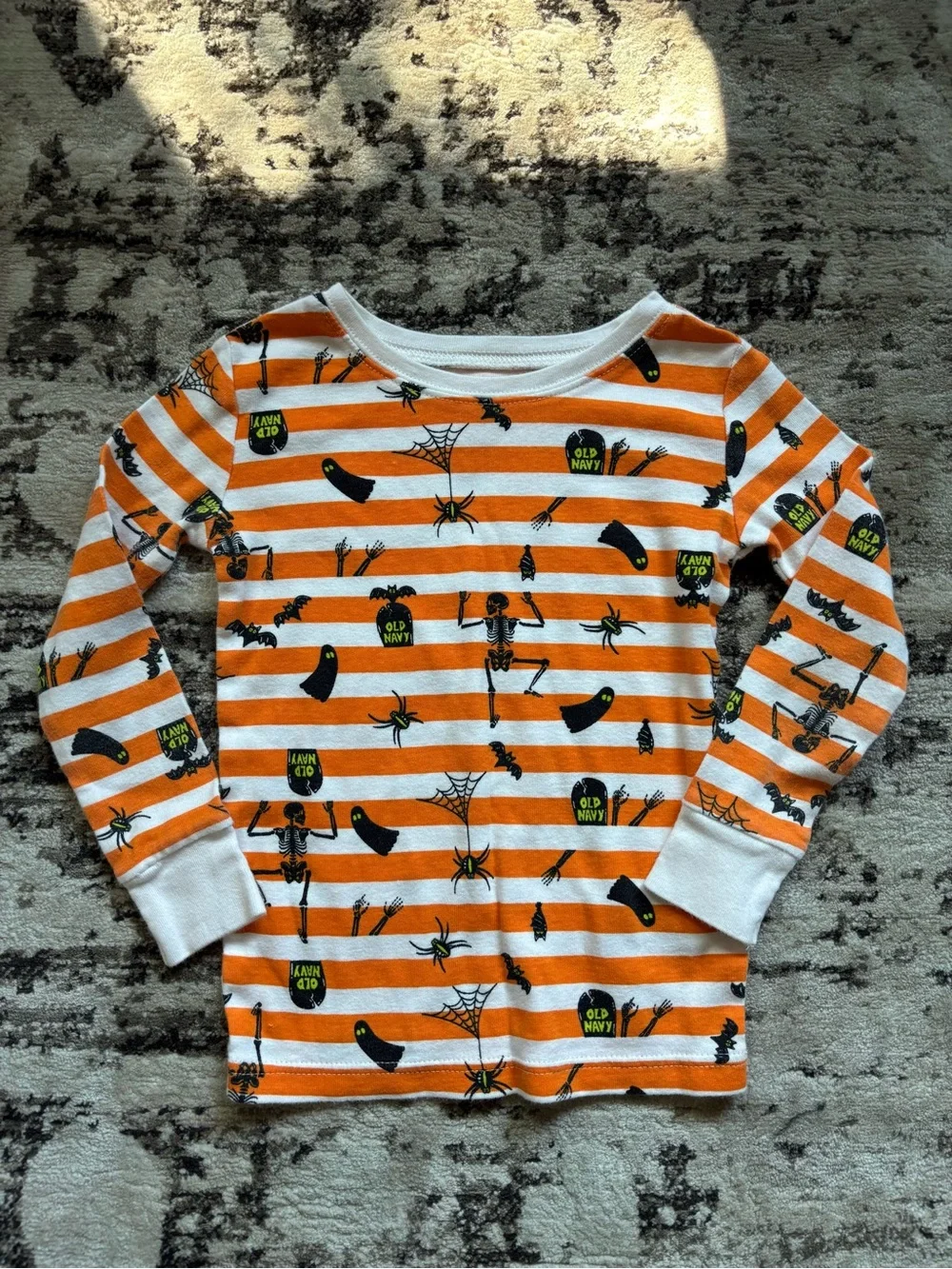 4T Old Navy Orange & White Striped Halloween Long-Sleeve Shirt